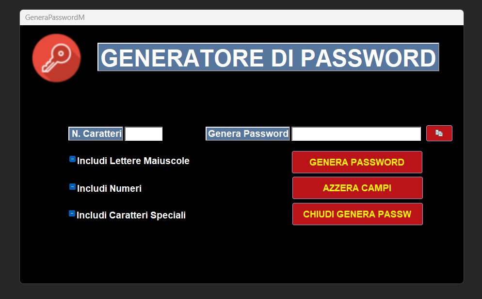 Generatore di Password sicure - Software Gestione Password